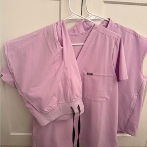 3 piece figs scrub set: lavender haze size L
